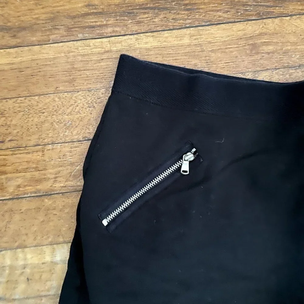 Ann Taylor Loft black miniskirt comfortable zipper pockets‎ business casual